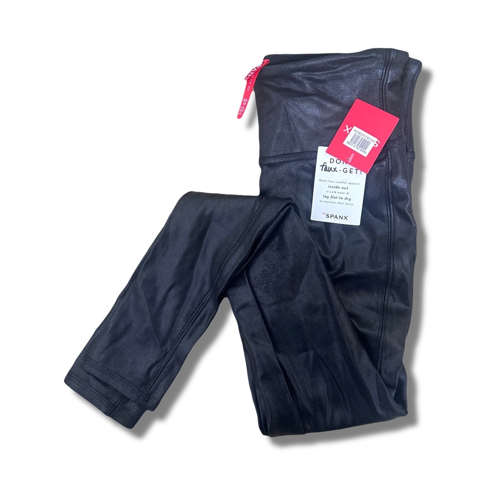 BNWT SPANX Faux Leather Leggings in Black XS